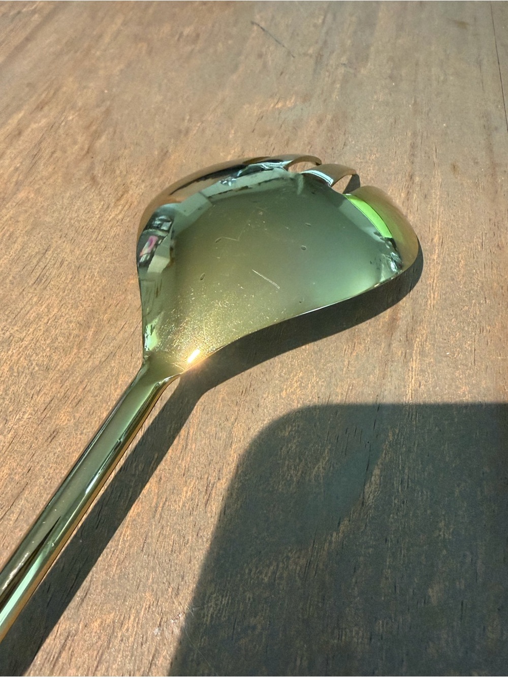 Anthropologie Gold Serving Spoons with Cream Decorative Handles - Picture 5 of 6